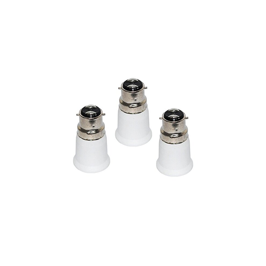 FINELED 3 Pack of B22 to E27 Lamp Holder Converter Base Bulb Socket Adapter,Convert Bayonet B22 to Edison 27 Fitting with This Converter
