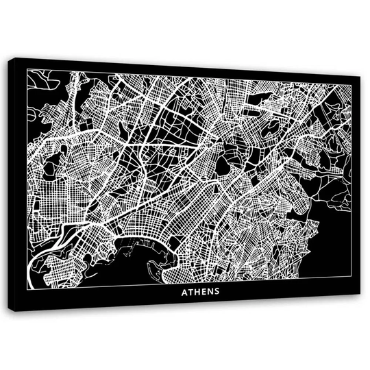 Canvas Print Athens City Map