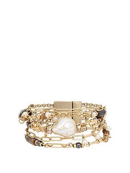 Bibi Bijoux Gold Wrapped Bead &Amp; Charm Layered Bracelet