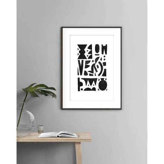 Mozaïque Monochrome N. 2 - Picture Frame Graphic Art Print on Paper