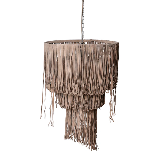 Glennon Beige 1-Bulb 50" H Plug-in Outdoor Hanging Lantern