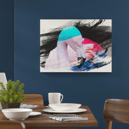 'Pink Flamingo Bird' Graphic Art Print Poster