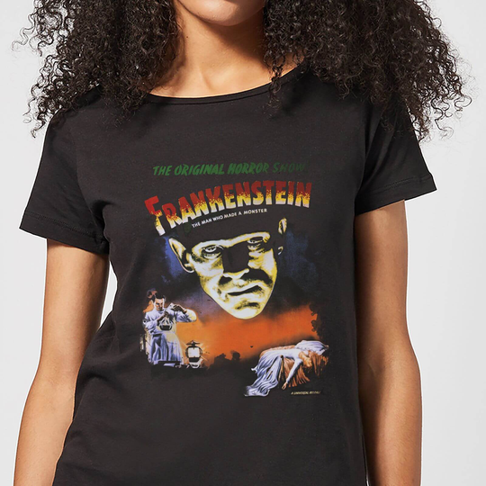 Universal Monsters Frankenstein Vintage Poster Women's T-Shirt - Black - S - Black