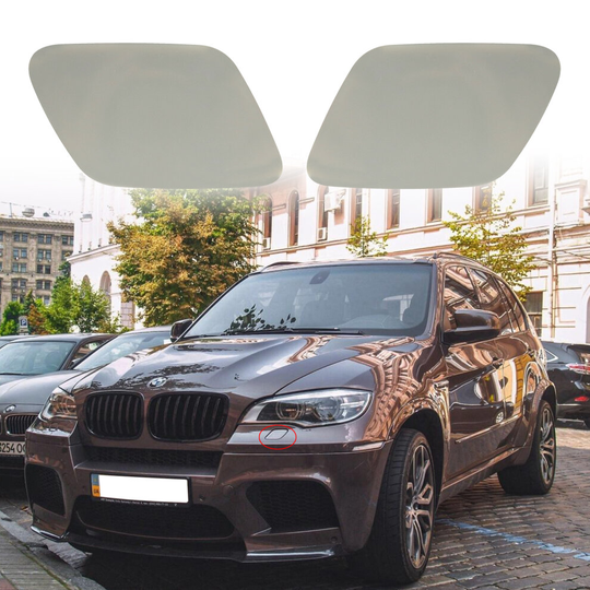 Front Right & Left Head Light Washer Cap Jet Cover Grounded Fit BMW X5 E70 07-10