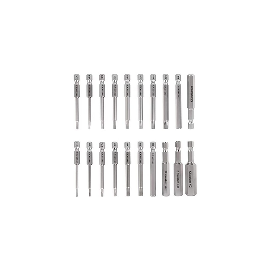 K Kwokker 20 x Allen Key Bit Set Hex Wrench Magnetic Screwdrivers 2.3" Long 1/4" Diameter Quick Release Extension Bit Holder Set for Assembling IKEA
