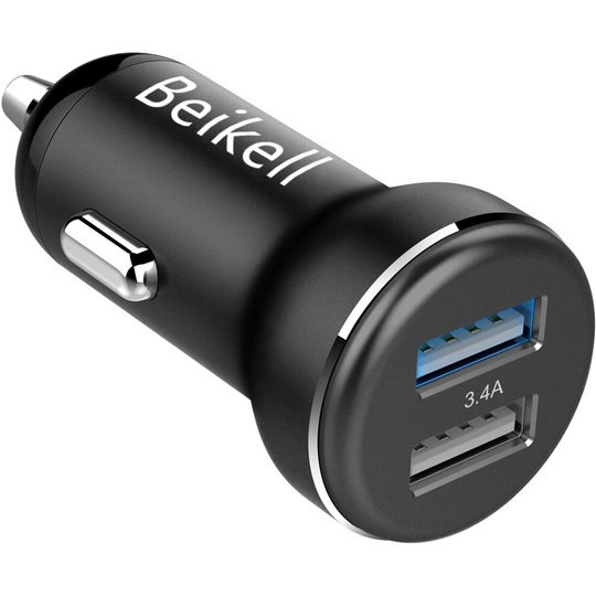 Beikell Car Charger, Rapid Dual Port USB Car Charger with Smart Device-Adaptive Charging Technology for iPhone XS/XR/XS Max, Galaxy S9, and Other iOS