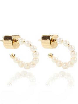 Kate Spade New York Mini Pearl Huggies - Gold