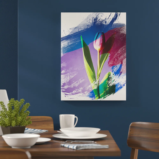 'Pink Purple Tulip Flower' Graphic Art Print Poster