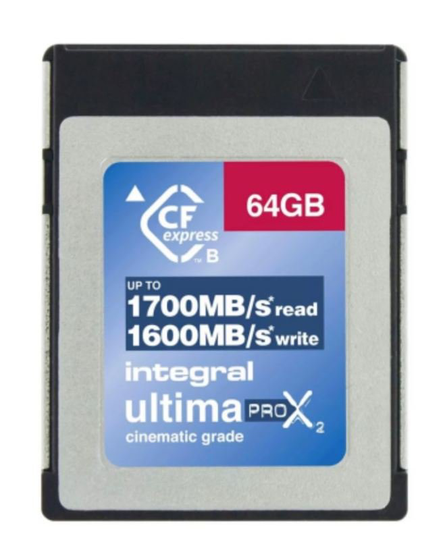 Integral 64GB CFexpress Card Read 1700MBs/Write 1600MBs Sustained Write 800MBs RAW 8K Video 4K Video @ 120fps