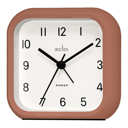 Acctim CK6154 Carter Alarm Clock Non-tick Backlight Soft Coral