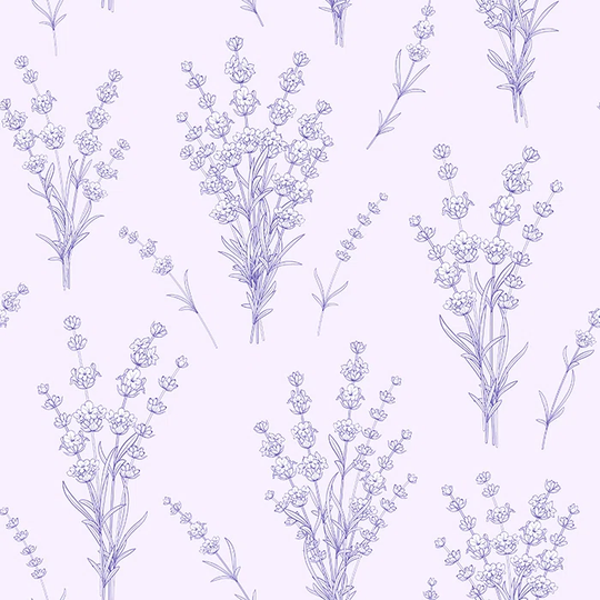 Walllpaper Roll 416X254cm Mural Decoration Wallpaper Material With Print Kitchen Livingroom Bedroom - Lavender Flowers Illustration