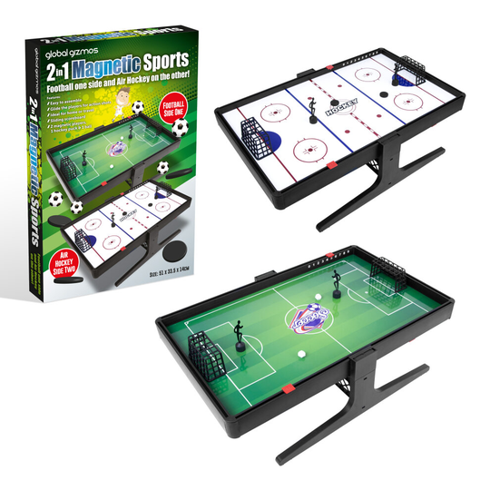 Global Gizmos 55649 2 in 1 Magnetic Game Football & Air Hockey