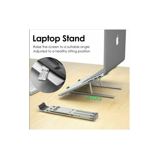 Laptop Stand Adjustable Tablet Holder Alloy Folding Portable Desktop Support UK