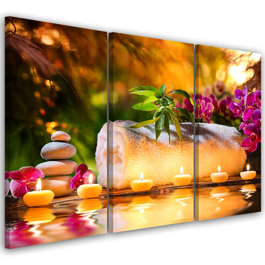 Canvas Print Zen Orchid Stones Candles