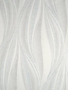 Boutique Tango White Silver Wallpaper