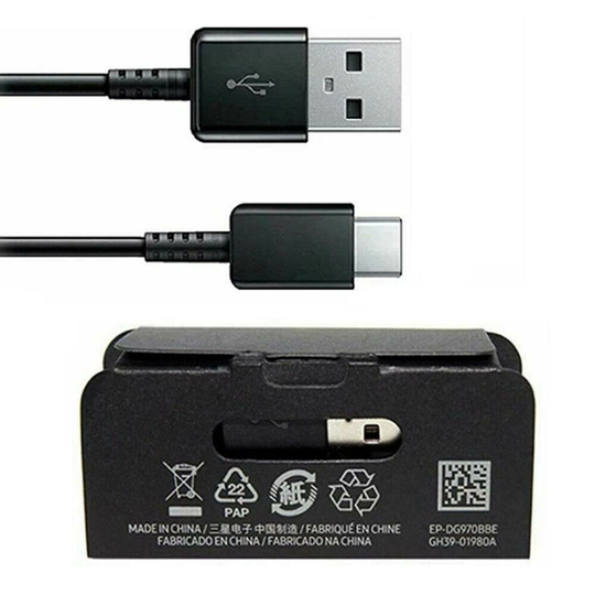 (Cable Only) Official Samsung 2 Pin EP-TA200 Black Fast Charging Travel Adapter USB-C Cable