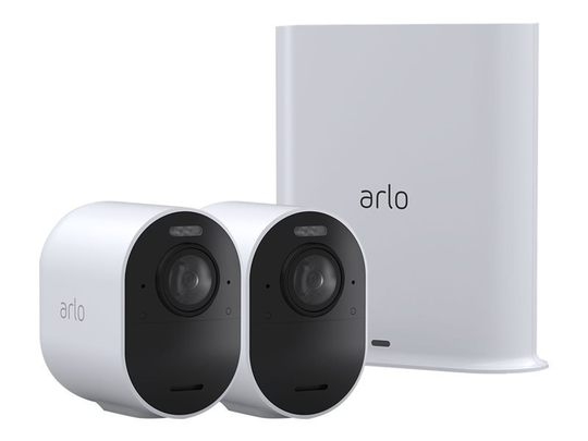 Arlo Ultra2 Wireless Home Security Camera System CCTV, 6-month battery life, WiFi, Alarm, Colour Night Vision, Indoor or Outdoor, 4K UHD, 2-Way Audio, Spotlight, 180° View, 2 Camera Kit, VMS5240