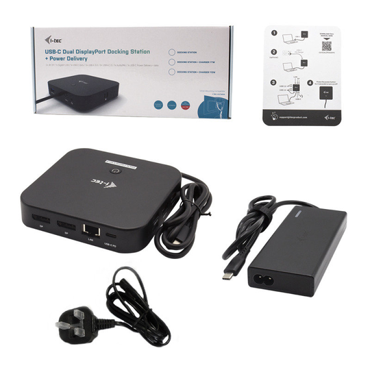 i-tec USB-C Dual Display Docking Station with Power Delivery 65W + i-tec Universal Charger 77 W
