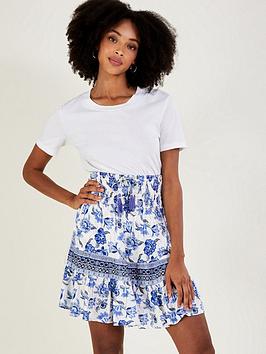 Monsoon Floral Print Short Skirt