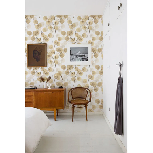 Earby Branchesround Leaves Delicate Wallpaper