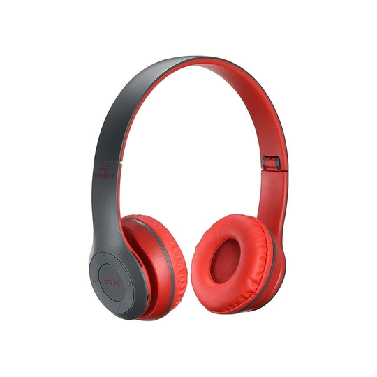 (Red) Wireless Bluetooth P47 Headphone Headset Kids Gift