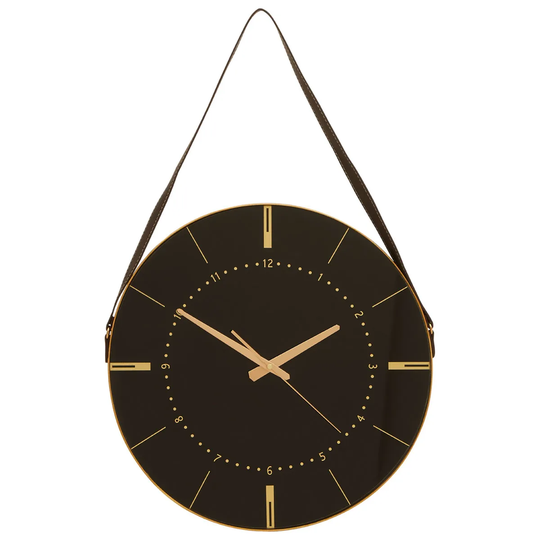 Premier Housewares Fifty Five South Matilda Wall Clock - Black/Gold Finish