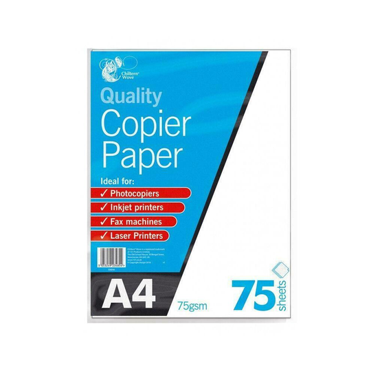 A4 White Copier Paper 75gsm 75 Sheets Photocopy Laser InkJet Printer