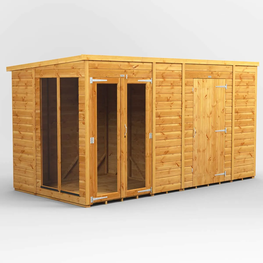 12X6 Power Pent Summerhouse Combi Including 6Ft Side Store