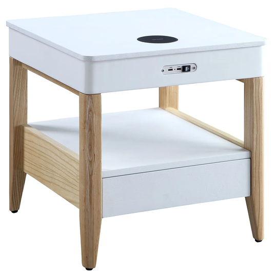 Jual San Francisco Ash/White Smart Bedside Table - Wireless Charger & Speaker