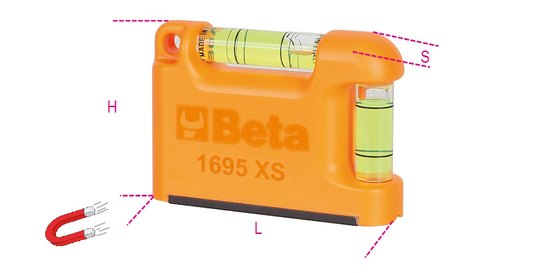 Beta Tools 1695XS Magnetic Pocket Spirit Level | 016950250