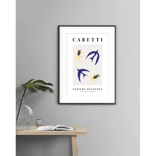 Hirondelles Bleues - Picture Frame Graphic Art Print on Paper