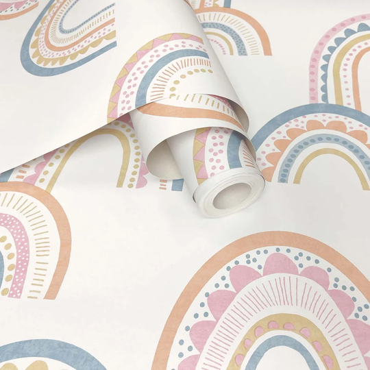 Holden Decor Boho Rainbow Orange/Pink/Blue Wallpaper