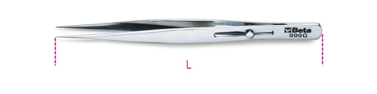 Beta Tools 999E Acid/Magnetic Resistant Spring Tweezers Stop Mechanism 140mm