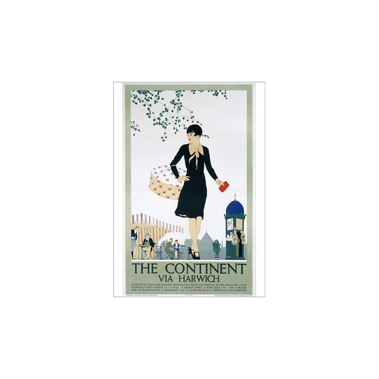 (A2 (59x42cm) Poster) The Continent via Harwich, LNER poster, 1933 (Poster Print)