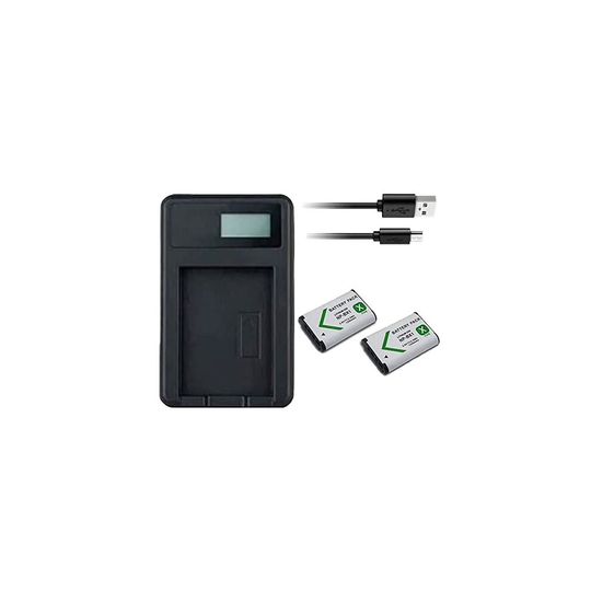 USB Charger and 2 Batteries For Sony CyberShot DSC-RX100 Camera