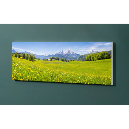 Backlight Motive Picture Meadow Mountains Magnetic Wall Mounted Cork Board