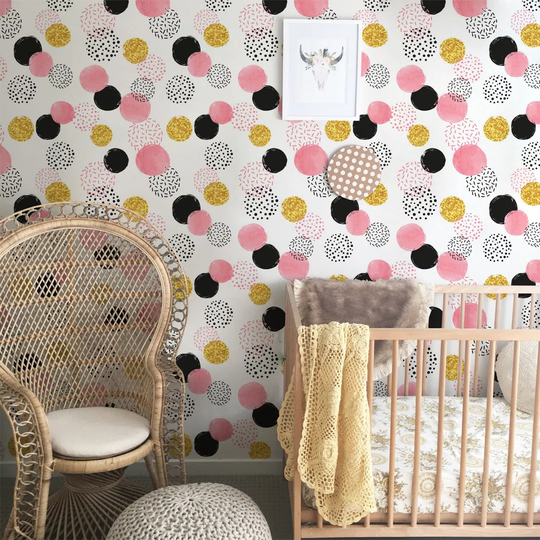 Walllpaper Roll 250X250cm Mural Decoration Wallpaper Material With Print Kitchen Livingroom Bedroom - Cute Dots Geometric