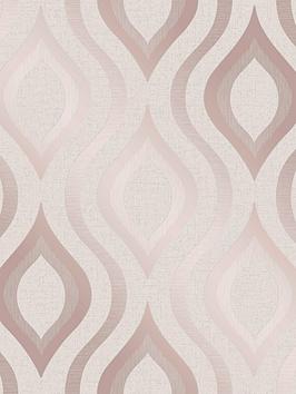 Fine Décor Quartz Geometric Rose Gold Wallpaper