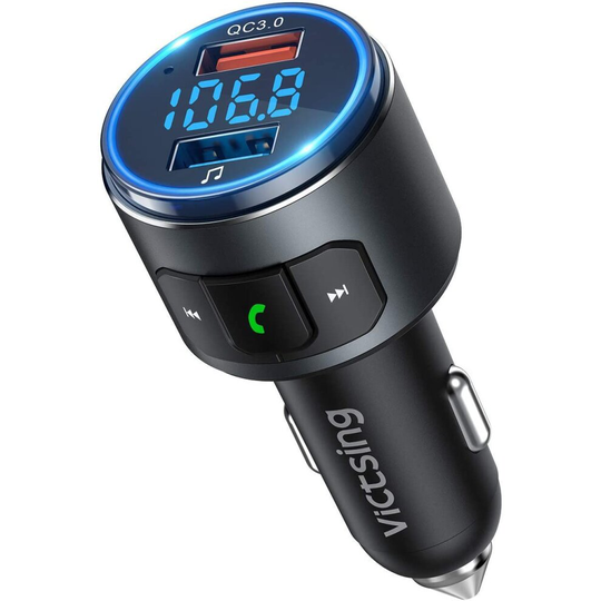 VicTsing Bluetooth FM Transmitter for Car-Wireless FM Radio Adapter