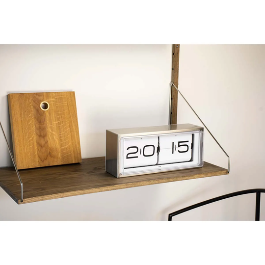 Leff Amsterdam Brick Wall/Desk Clock Stainless Steel - 24H White Display