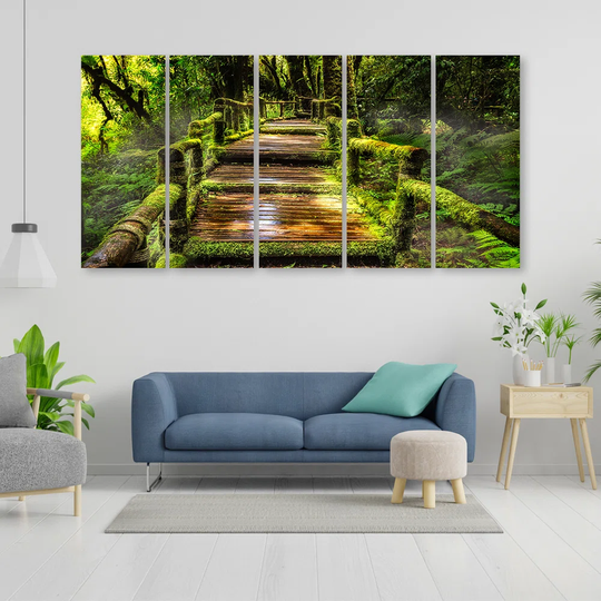 Canvas Print Forest Bridge