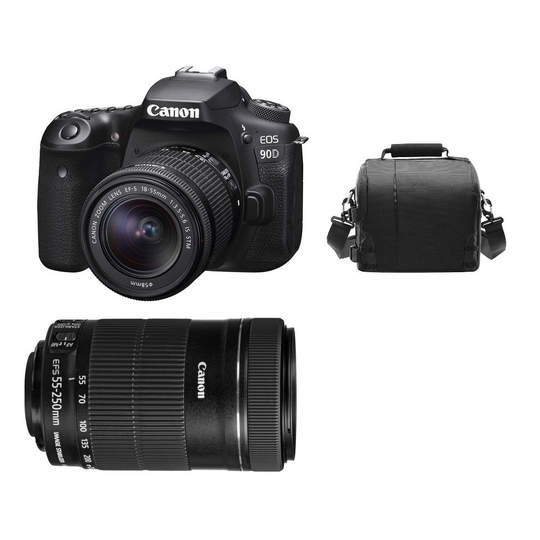 CANON EOS 90D KIT EF-S 18-55mmF3.5-5.6 IS STM+EF-S 55-250MM IS STM+Bag