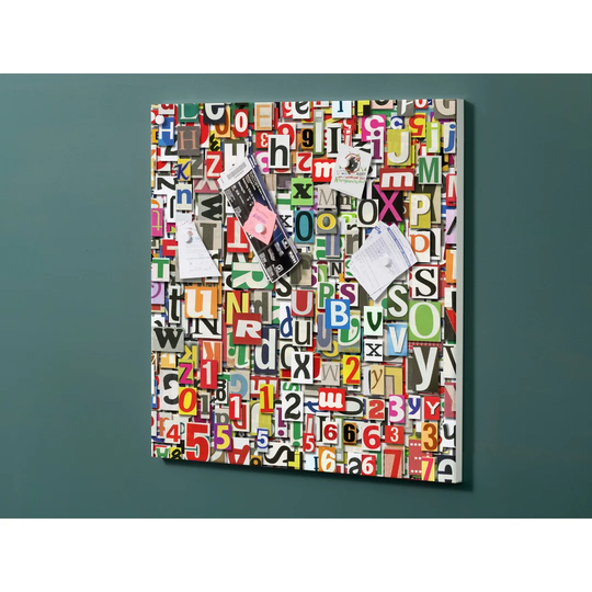 Notiz Motive Letters Magnetic Wall Mounted Cork Board