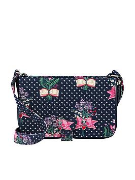 Cath Kidston Lillies Posey The Everything Cross Body - Navy