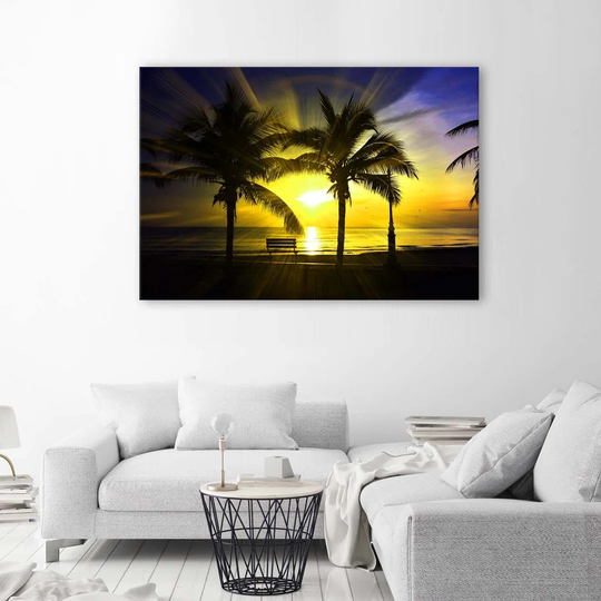 Canvas Print PALMAS Sunset Over The Sea