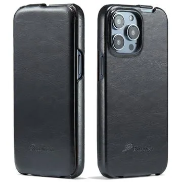 Fashion iPhone 14 Pro Max Vertical Flip Case - Black
