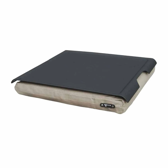 Bosign Laptray Large Antislip Plastic Black With Brown Cushion