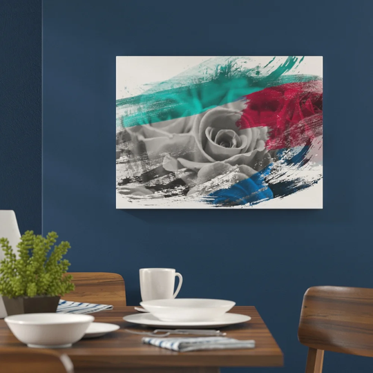 'Flower Black and White Roses' Graphic Art Print Poster