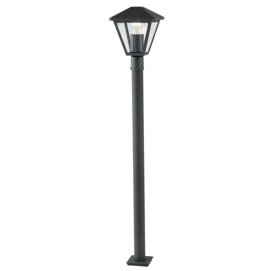 Dark Grey 1-Light 100Cm H Hardwired Lamp Post