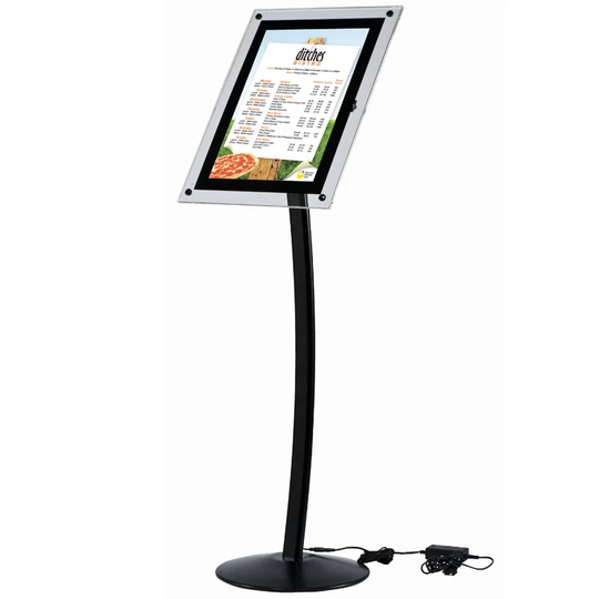 Busygrip Black Illuminated Poster Stand